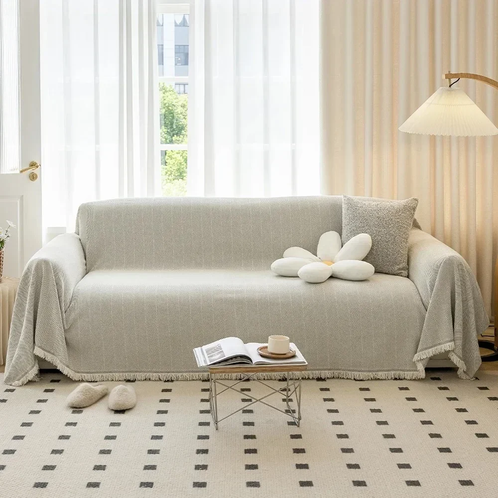 1PC Chenille Sofa Towel Multipurpose Solid Color Furniture Cover Durable Fabric Dust-proof Anti-scratch Home Living Room Decor