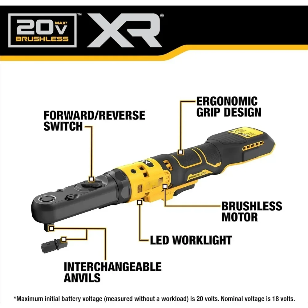 20V MAX XR Cordless Ratchet, 3/8