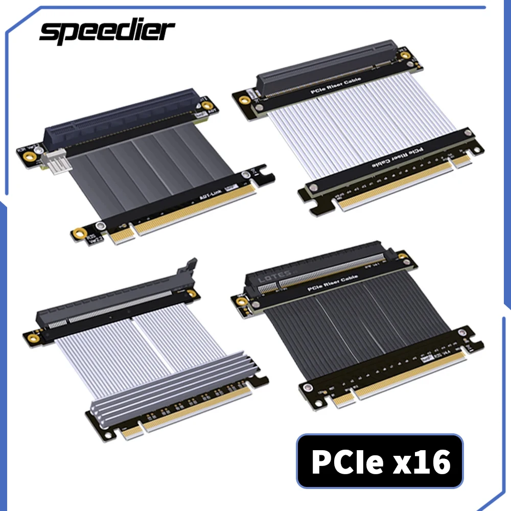 

Кабель-переходник PCI-E 3,0 4,0x16, удлинитель видеокарты PCIe 16x Угловой 90 ° 180 ° 270 ° Gen3.0 GTX 1080Ti, вертикальный адаптер