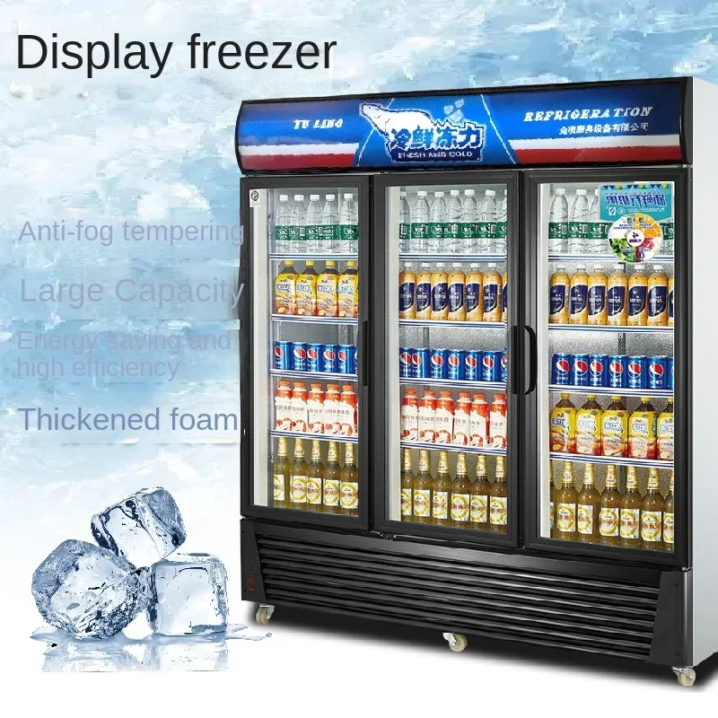 Commercial Fruit Preservation Vertical Freezer Beer Cabinet Beverage Showcase Supermarket and Convenience Store Frozen