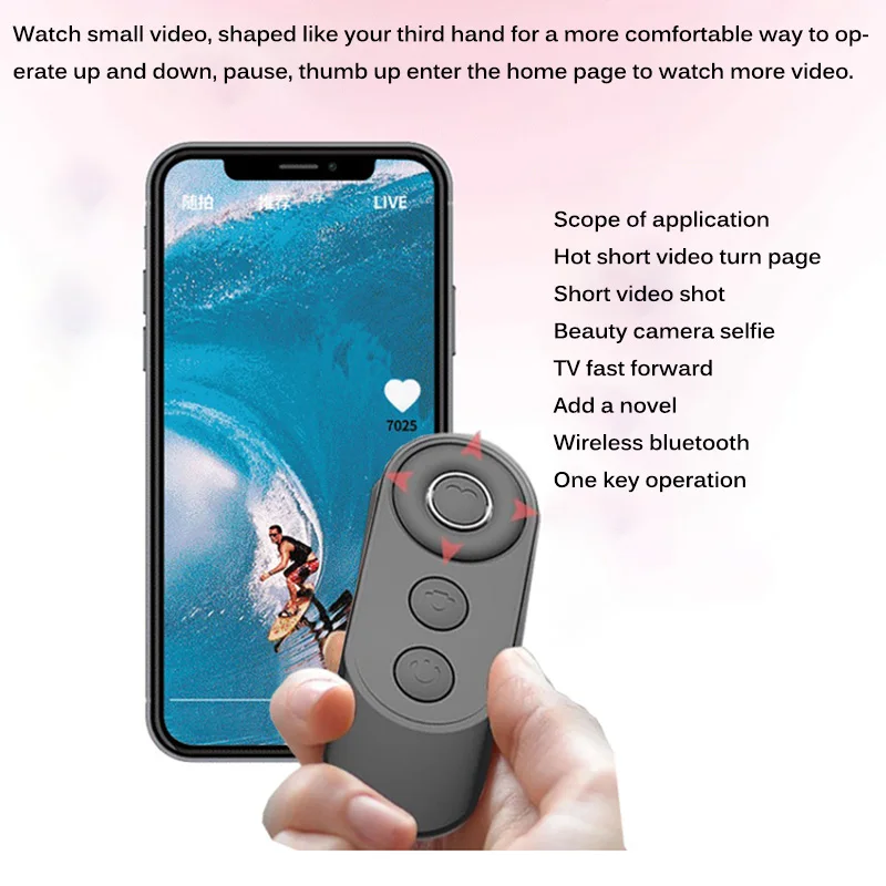 BNGF-Wireless Bluetooth Shutter Remote Control Smart Phones Photos Selfies Bluetooth Handy Remote