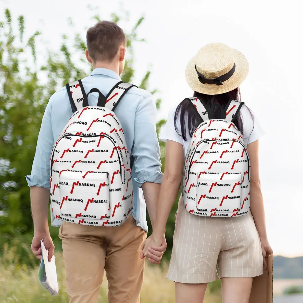Bear Market Negative Nasdaq Stocks Backpack Hot Sale Daypack Large Capacity BookBag School Bag Shoulder Bags for Men Women