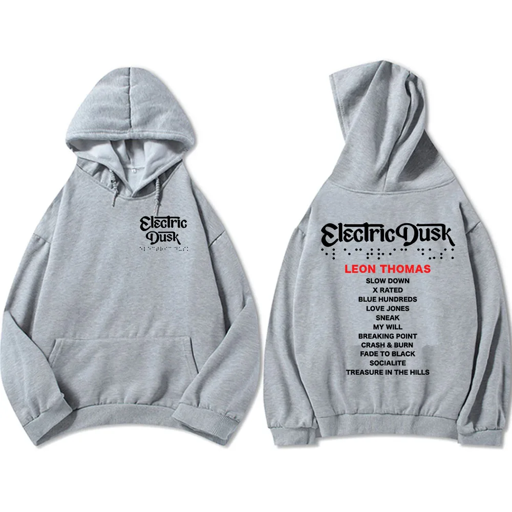 Electric Dusk Hoodie LEON THOMAS R&B Fashion Sweatshirts Men Long Sleeve Hooded Pullovers Fleece Warm Unisex Streetwear Hoodie
