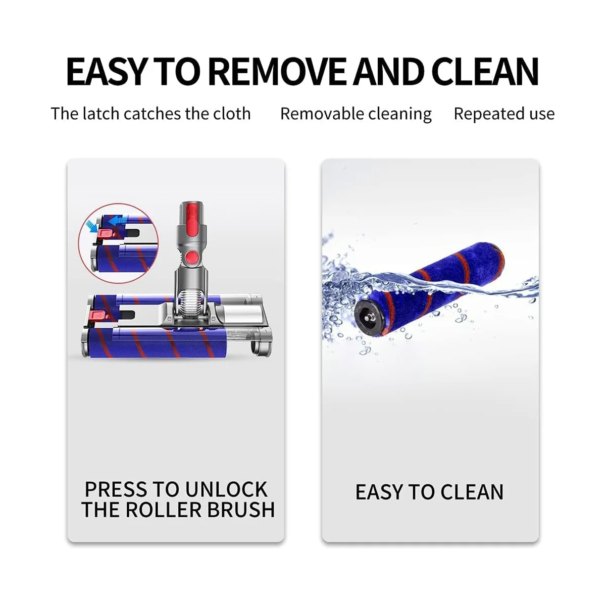 لينة مزدوجة الأسطوانة فرشاة الطابق رئيس مع المصابيح الأمامية LED ، المكانس الكهربائية أجزاء تدوير ، دايسون V7V8V10V11V15