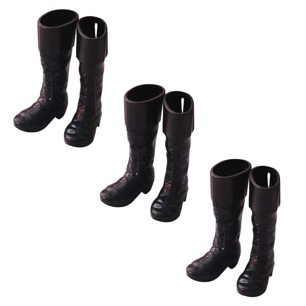 Mini botas decorativas de Navidad para niños, zapatos de gnomo negro, decoración de Papá Noel, accesorios Abs, escena de la casa, 3 pares