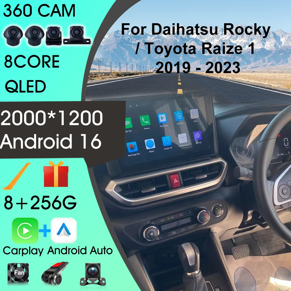 

Android 16 Car Radio For Daihatsu Rocky Toyota Raize 2019-2023 Carplay Auto Car Intelligent Systems GPS Navigation DSP Head Unit
