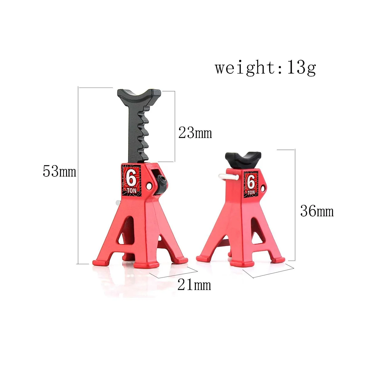 For 1/24 SCX24 FCX24 RC Car Jack Stand Pair Rack Repairing Protective Stand Adapter Tire Change Toy Lift, Red