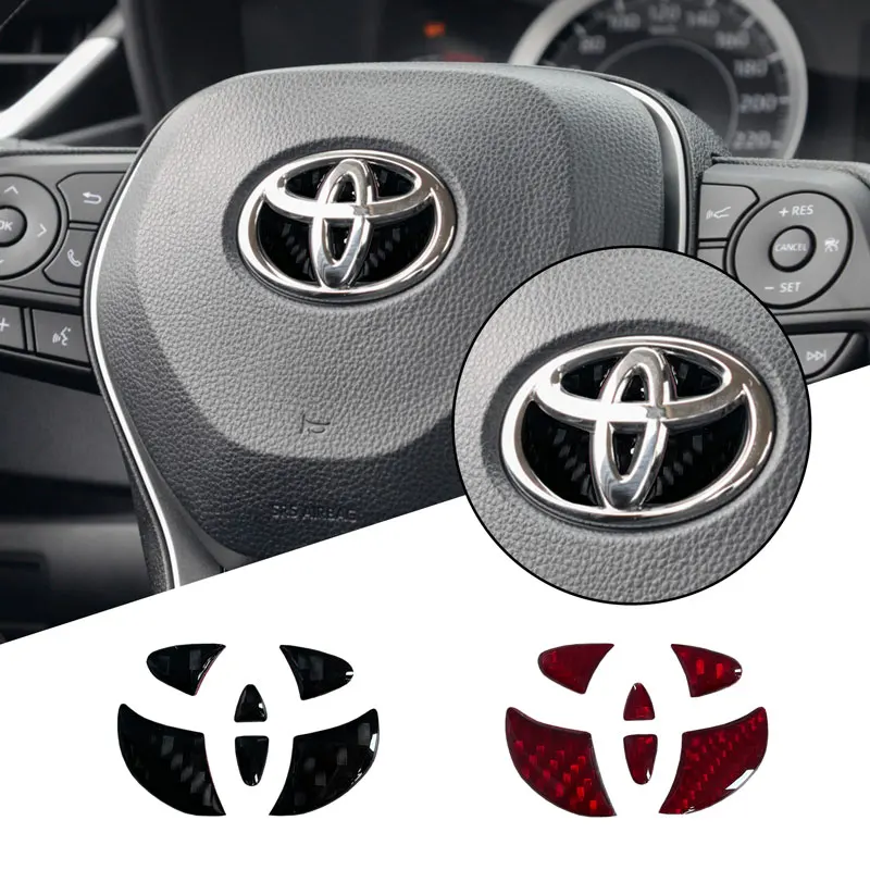 For Prius Corolla Rav4 Yaris Verso Camry Car Interior Accessories Carbon Fiber Car Steering Wheel Car Decora Sticker