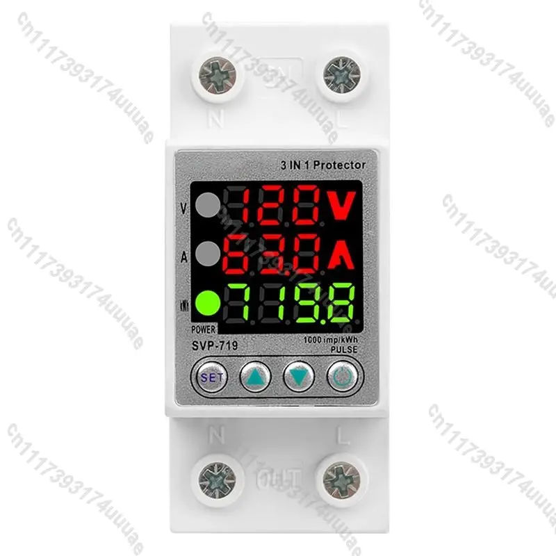 For SVP719 Single‑Phase Voltage Monitor, 3‑LED Display 63A Relay Surge Protector With Current‑Limit Protection