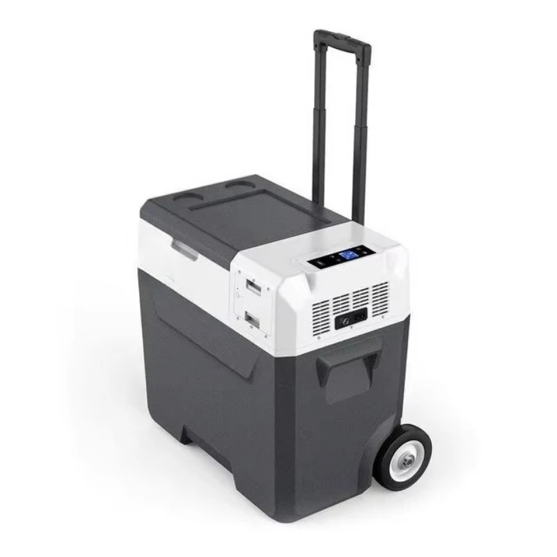 Portable solar refrigerator freezer battery for outdoor use