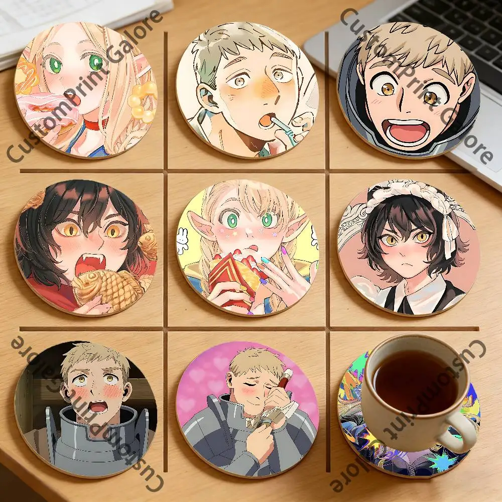 

D-Delicious D-Dungeon Natural Pine Wood Round Coasters Non-Slip Heat-Resistant Cup Mats for Coffee Drinks