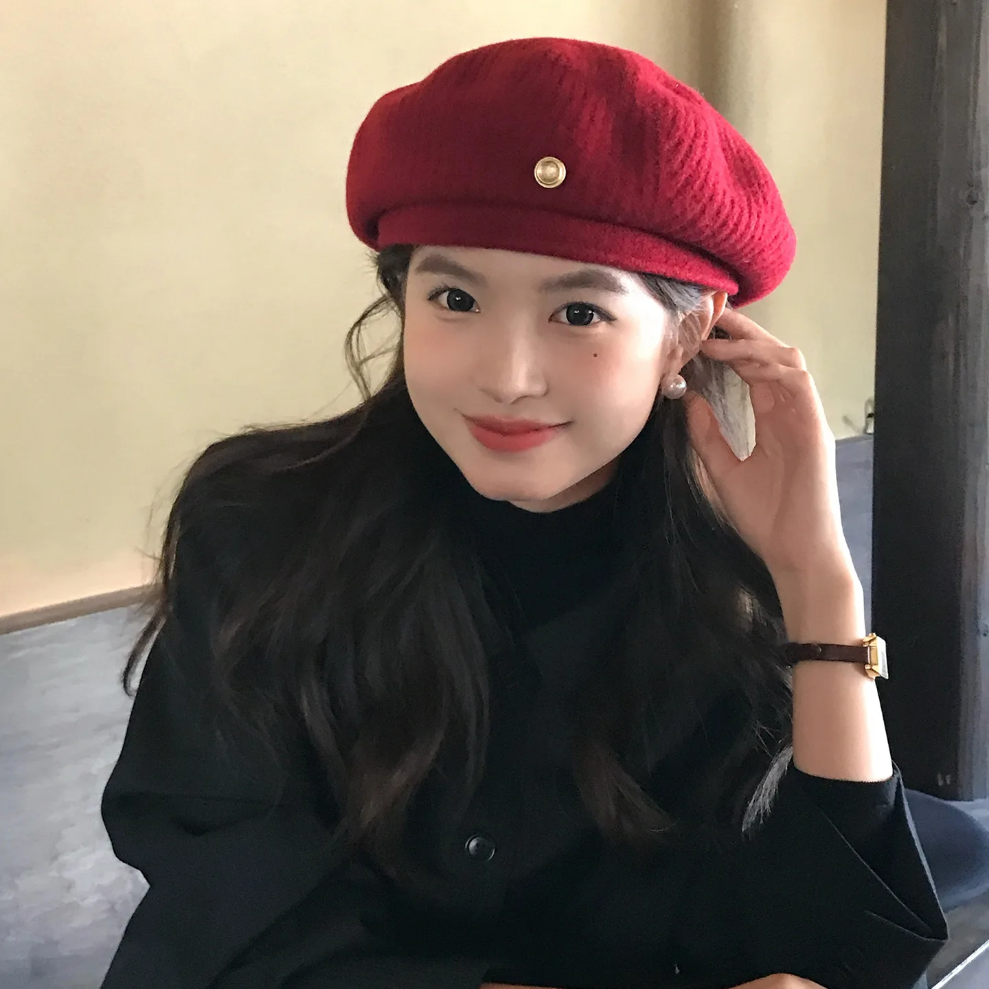 

Высококачественная ветрозащитная и солнцезащитная женская беретка-кепка для осени и зимы