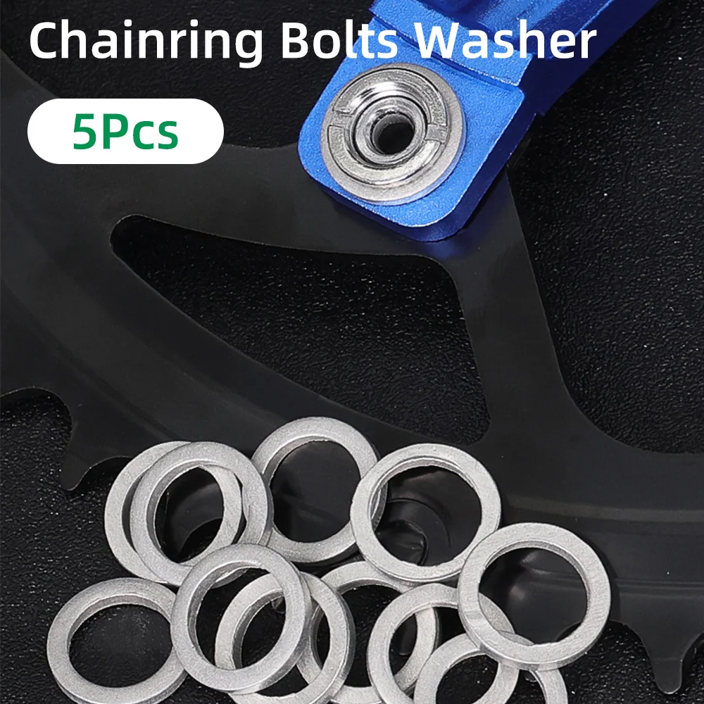 

5pcs Bicycle Chainring Screws Washer 2mm Bike Chain Wheel Bolts Gasket Crankset Chain Bolt Washer Ring