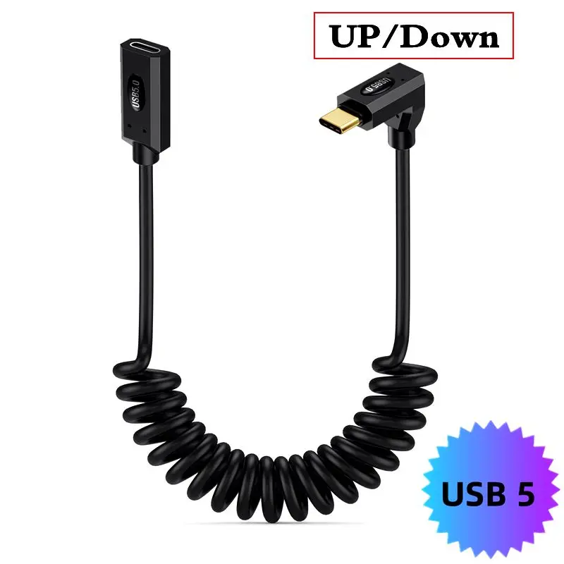 

Пружинный телескопический USB 5,0 Type-C, 1 м, 80 Гбит/с, мужской и женский удлинитель, 16 К, 60 Гц, молния, многофункциональный, 240 Вт, 5 А, 40 В