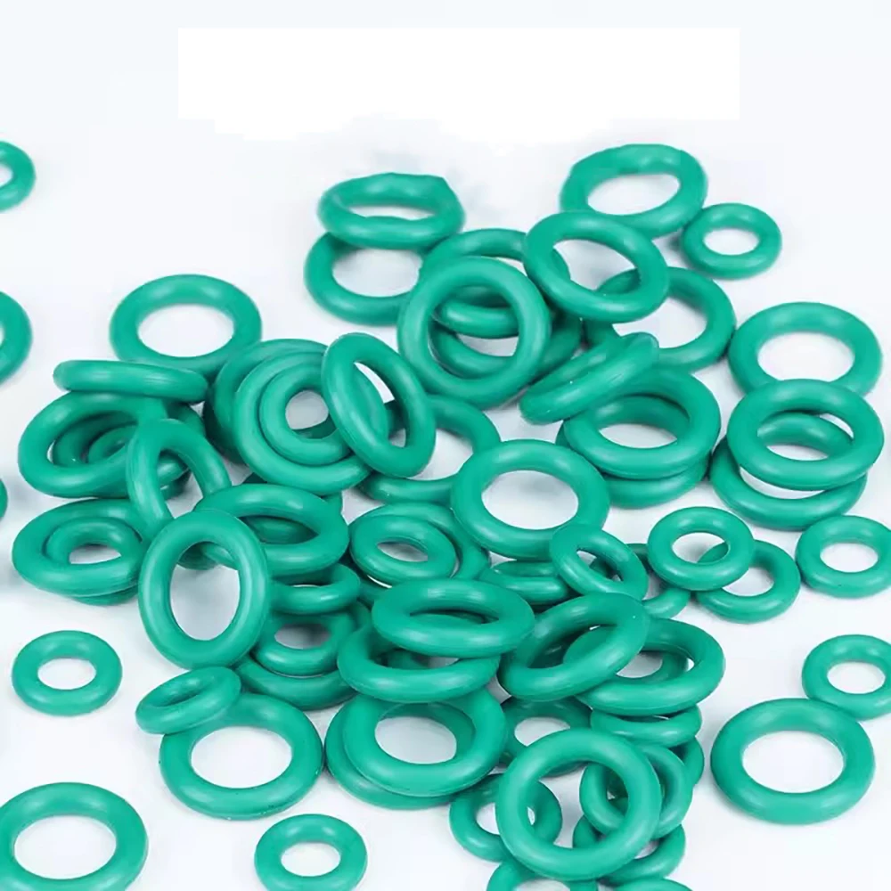 FKM O Ring Fluorine Rubber Sealing Gasket Green OD8‑50mm CS2.4‑5mm Oil Heat Resistant For Auto Fuel And Lubrication System Seal