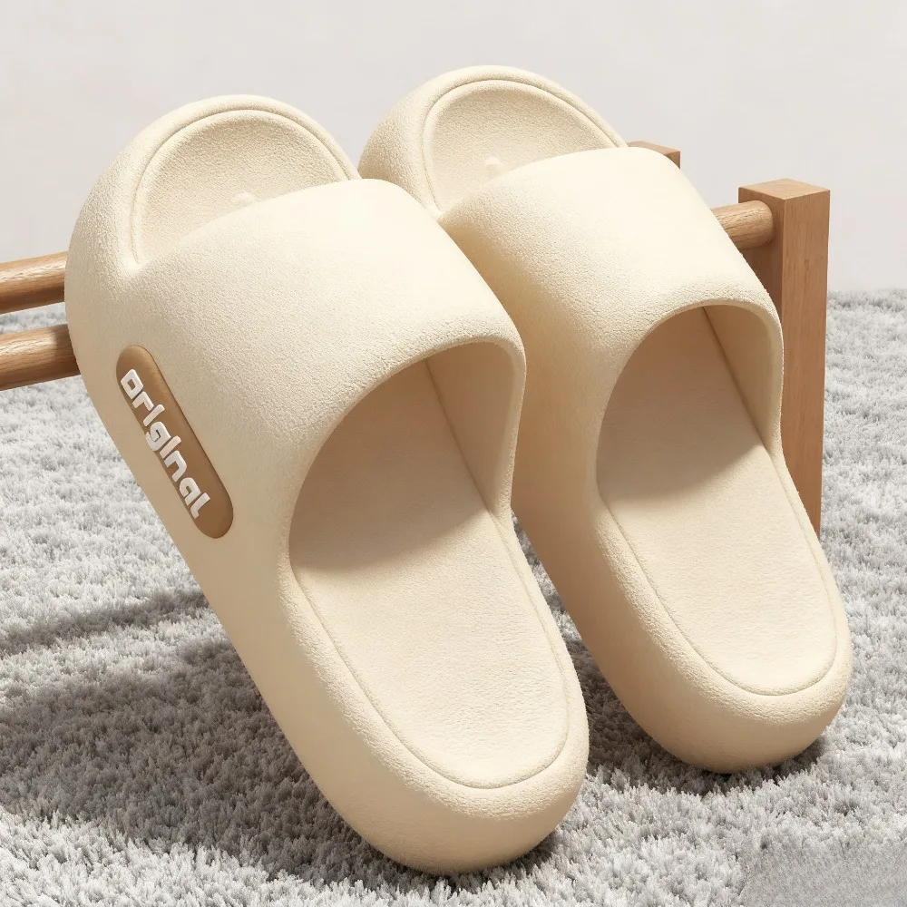 شباشب داخلية للنساء، مريحة بلون سادة وجزء سفلي ناعم من مادة EVA للنساء مضادة للانزلاق، أحذية منزلية للشاطئ