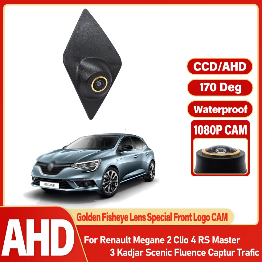 AHD 1080P 170° For Renault Megane 2 Clio 4 RS Master 3 Kadjar Scenic Fluence Captur Trafic Accessories Car Front View Camera