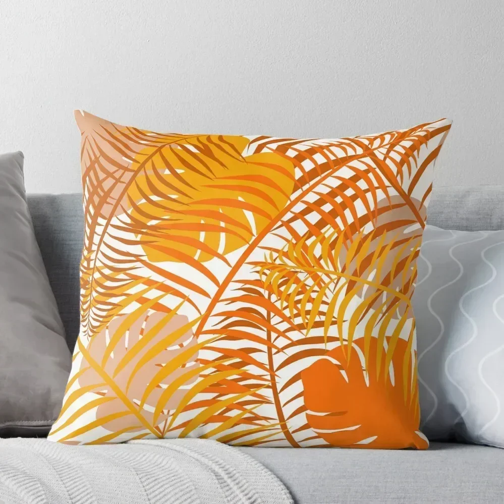 

Burnt Orange Tropical Leaf Pattern Throw Pillow Cushions For Decorative Sofa christmas ornaments 2025 Anime pillow