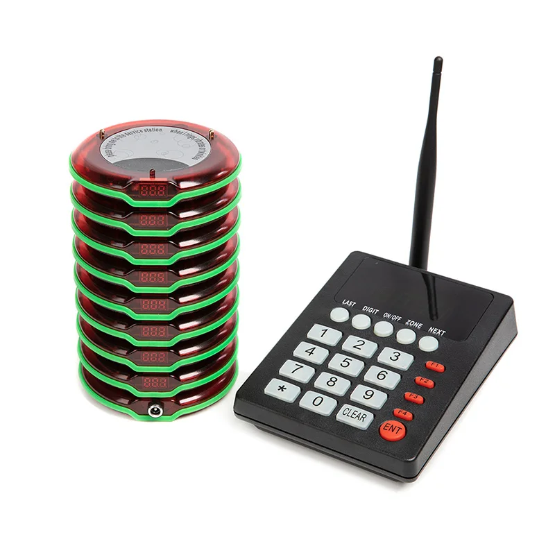 Long Range Waterproof Coaster Pager System, Restaurant Wireless Paging System with Keypad
