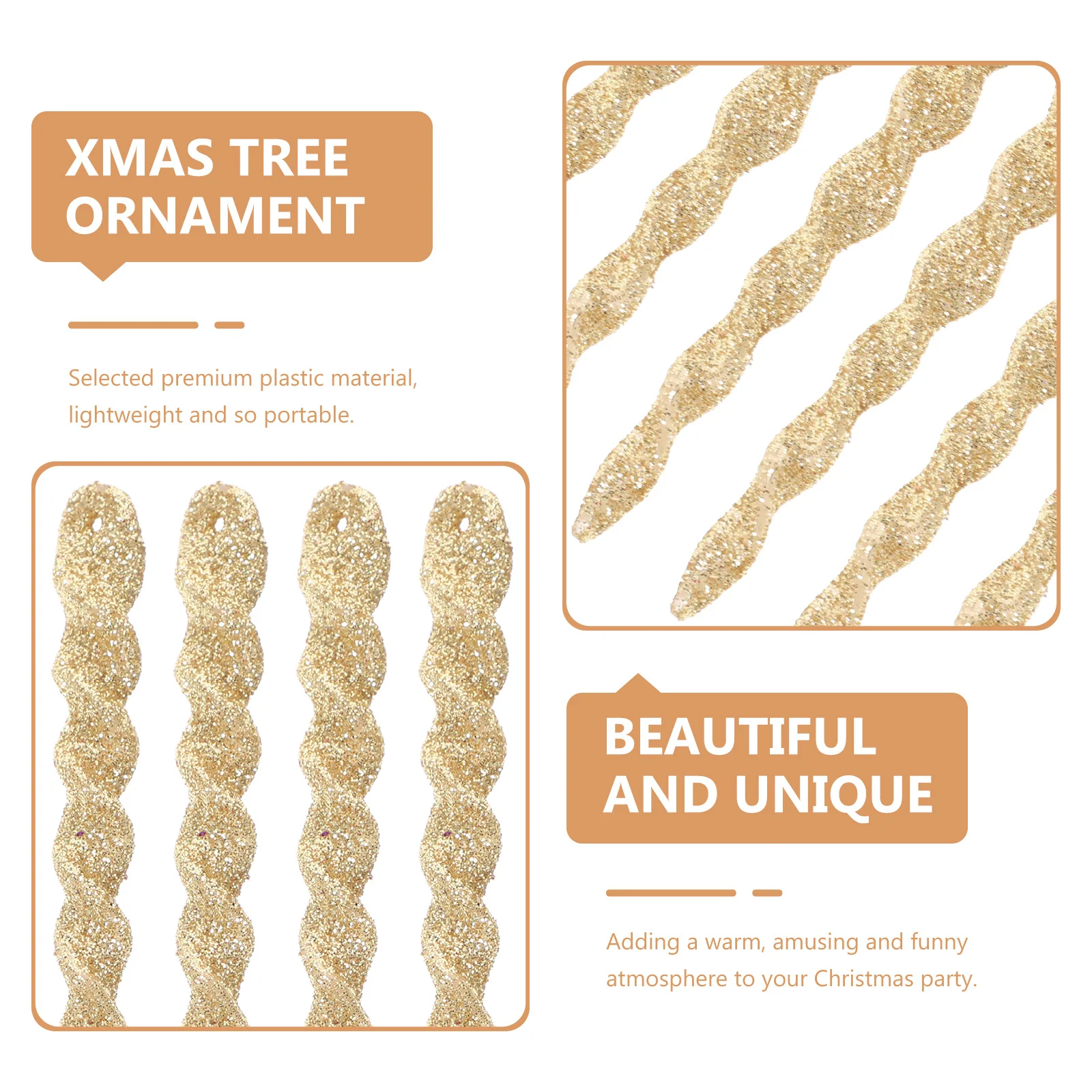 

60Pcs Christmas Tree Glitter Icicle Pendant Xmas Decoration Safe Fine Craftsmanship Home Mall Decor