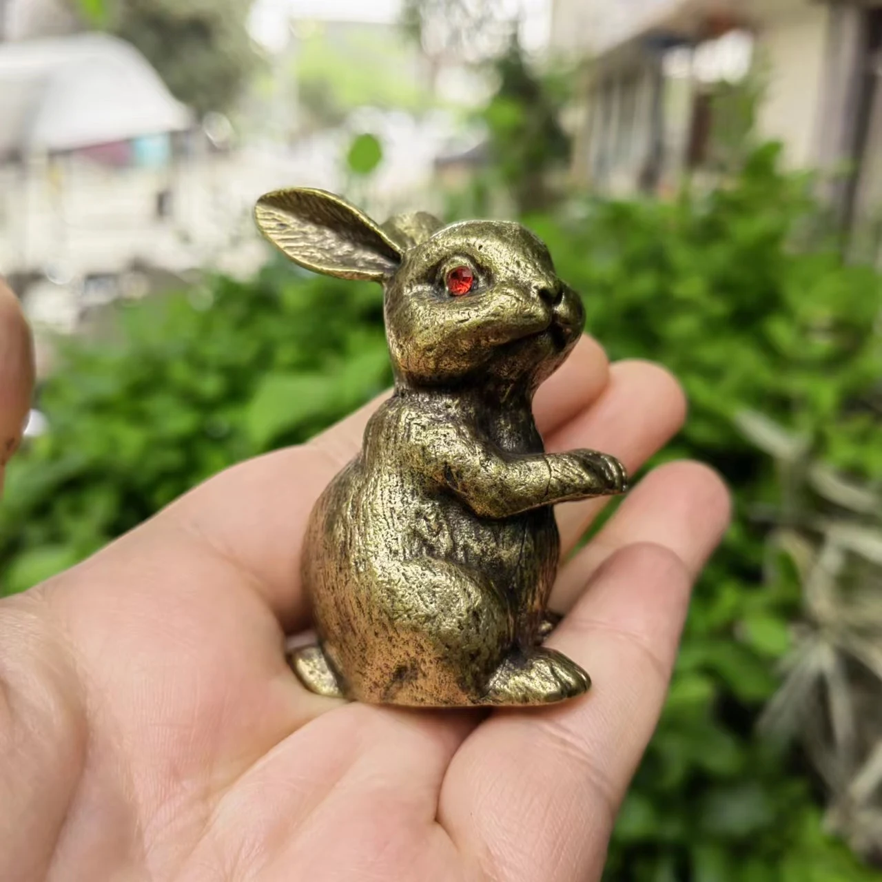 

Медная статуя, милый кролик, счастливый латунный орнамент для домашнего стола, миниатюрный фэн-шуй, чайный питомец, антикварный деловой рождественский подарок, подарки для детей