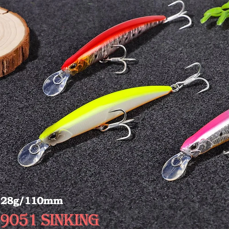 

110mm 27g Sinking Minnow Fishing Lures Fly Fishing Pesca Wobbler Artificial Hard Bait for Bass Pike Long Casting Accessories