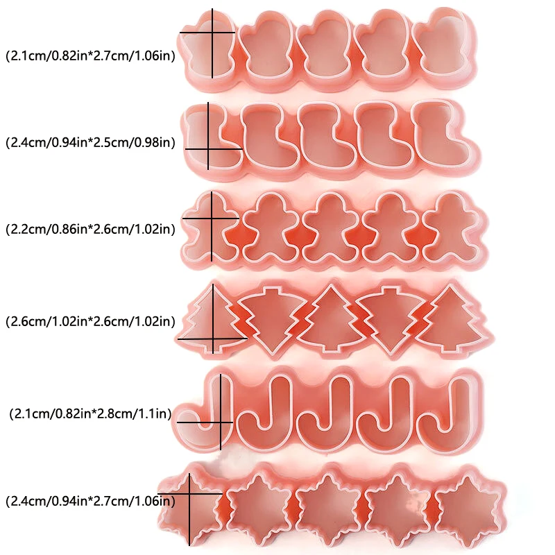 미니 크리스마스 쿠키 커터 스탬프, 크리스마스 트리 진저 브레드 맨 패턴, 비스킷 엠보서 몰드, 케이크 퐁당 베이킹 장식 도구