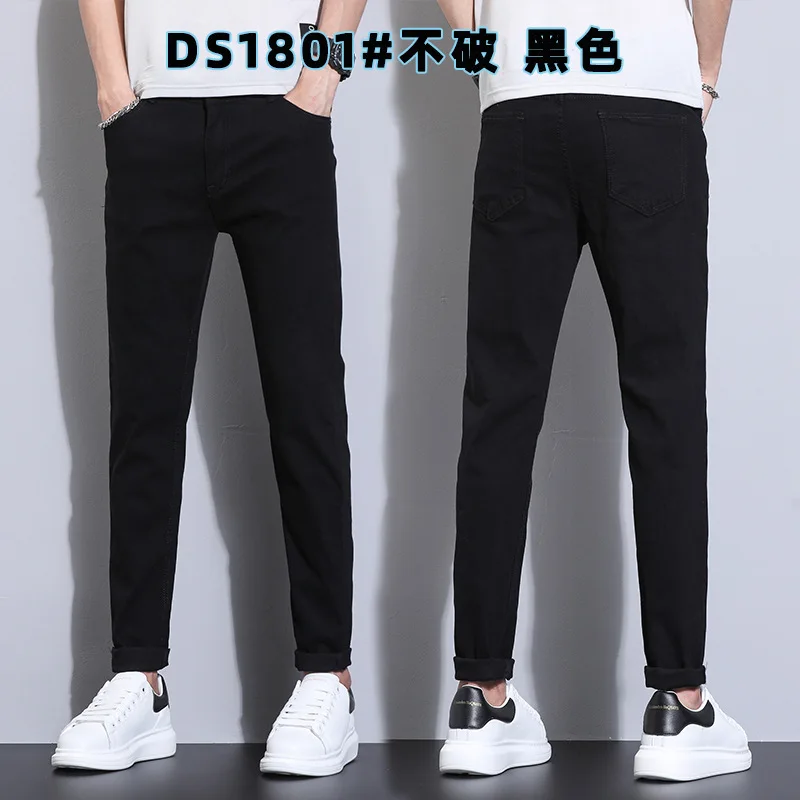 2024 Mens Straight-leg Stretch Jeans for Men Four Season Style Pencil Pants Men Classic Denim Pants Male Street Skinny Jeans Men