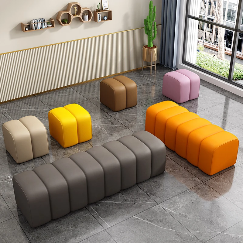 Modern Luxury Stool Bench Nordic Brown Unique Foot Cute Stool Living Room Hallway Pouf Salon Moderne Space Saving Furniture