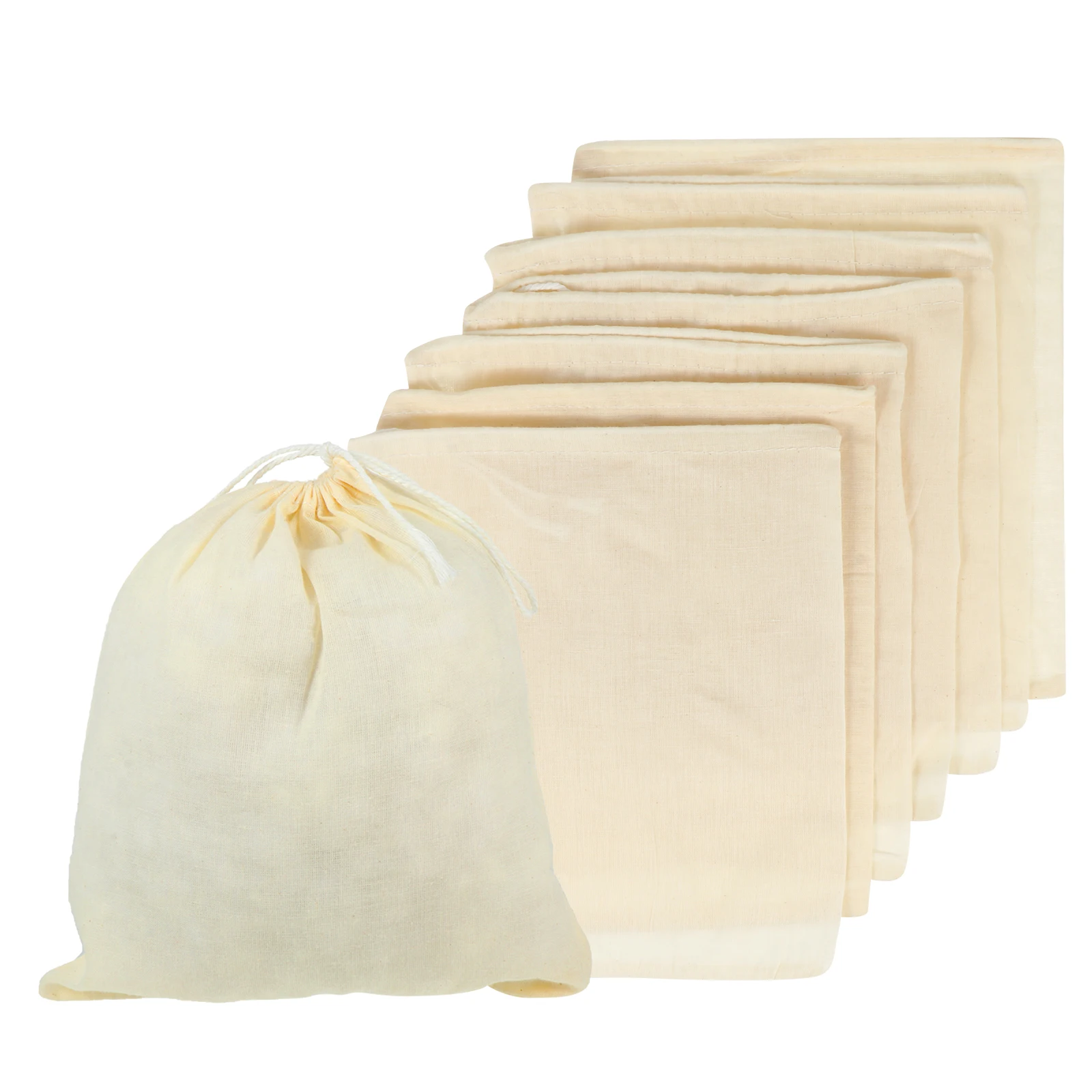 

7pcs Cotton Soup Bag Reusable Soup Strainer Kitchen Cotton Filter Bag Supplies Strong Water Penetration No Leakage