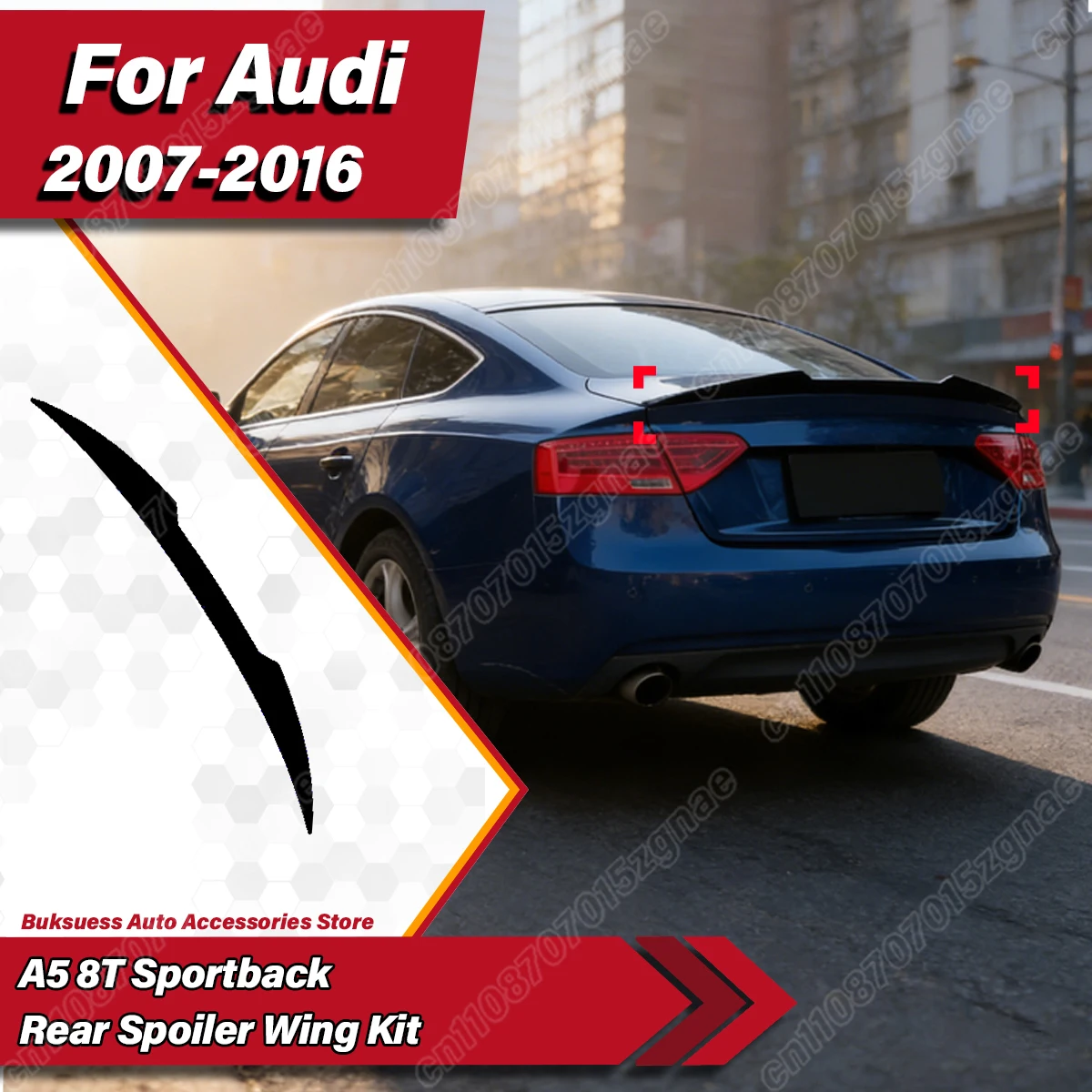

Для Audi A5 8T Sportback 4Door 2007 2008 2009 2010 2011 2012 2013 2014 2015 2016 Спойлер багажника автомобиля Крыло с фиксированным дефлектором кузова