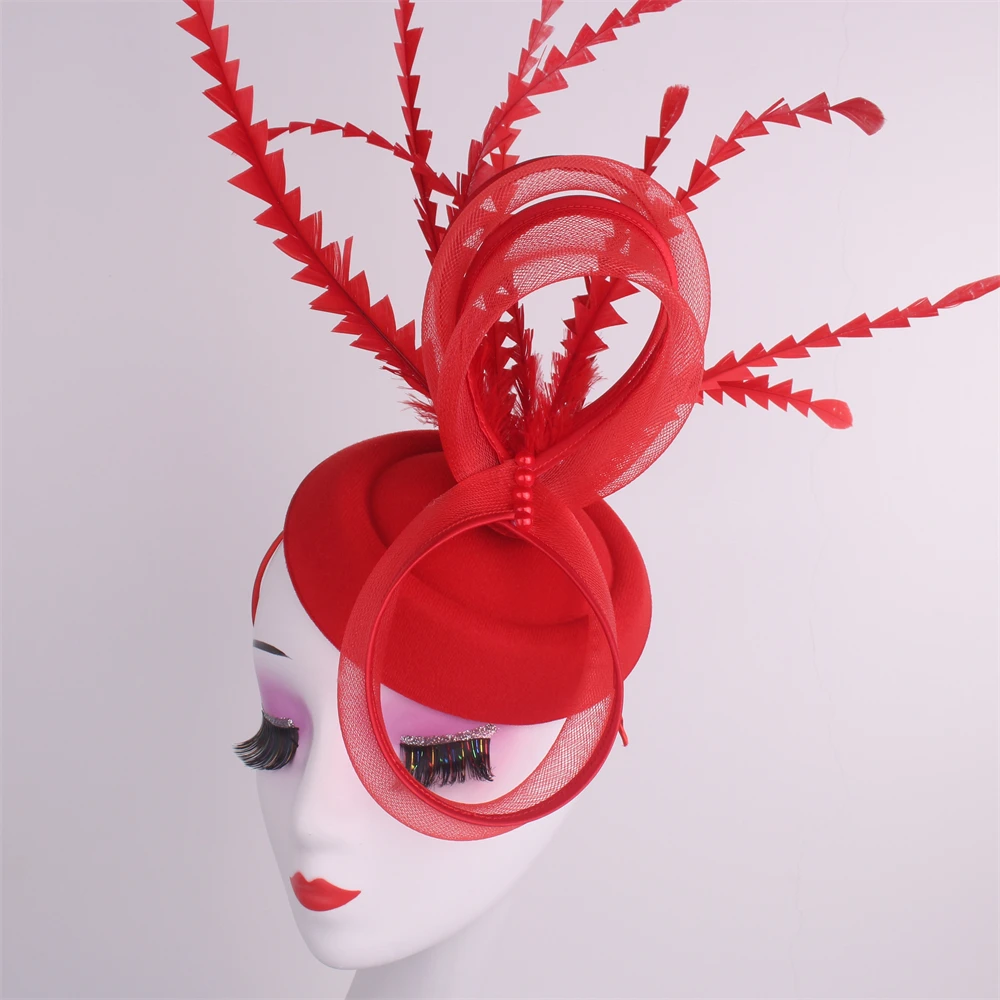 Kentucky Party Pillbox Cap Wedding Women Church Fascinator Feathers Hat Elegant Ladies Wedding Headpiece Event Nigh Tea Chapeau