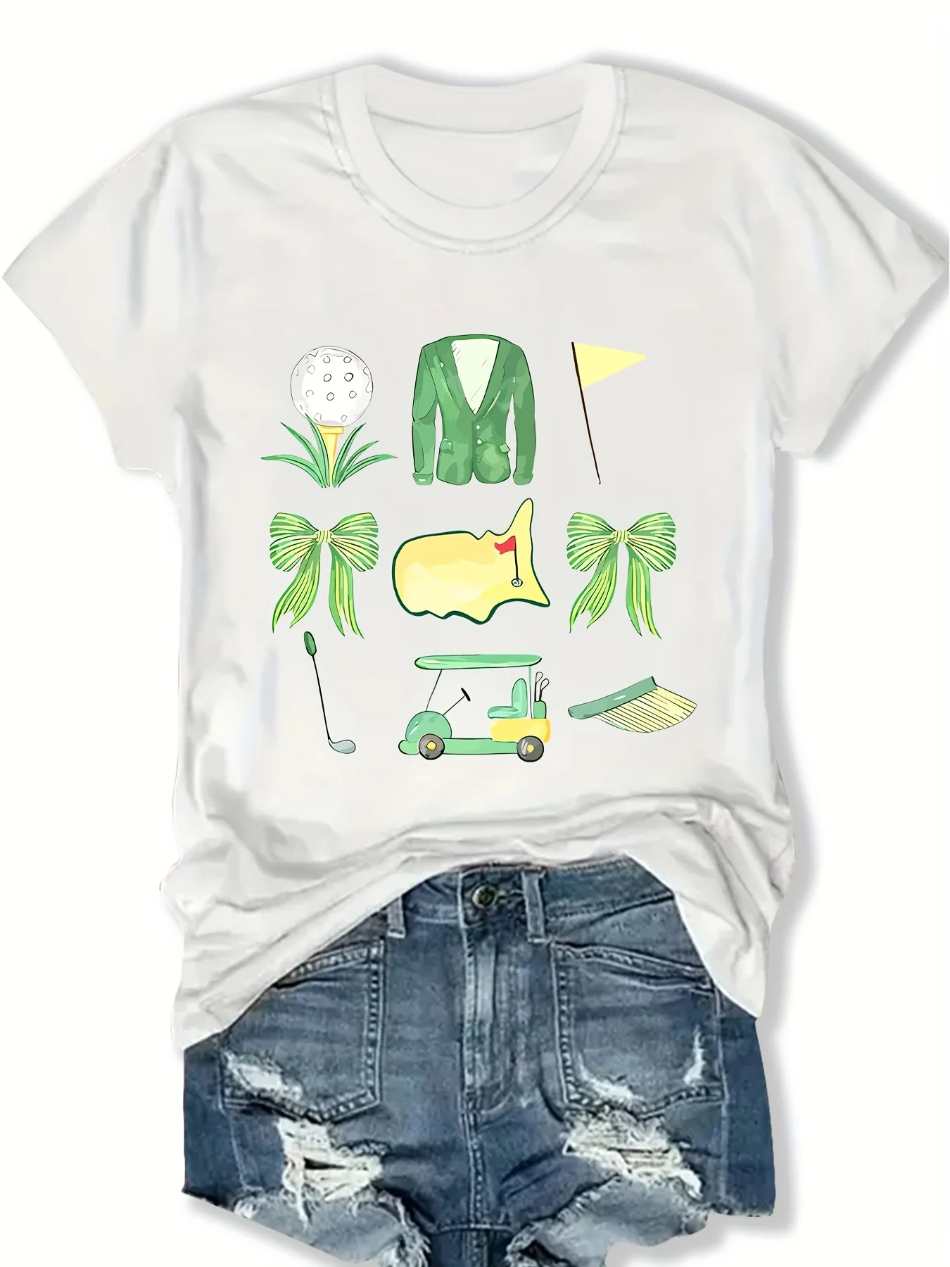 

Модная женская футболка с геометрическим принтом, круглым вырезом и короткими рукавами, трендовая футболка с принтом