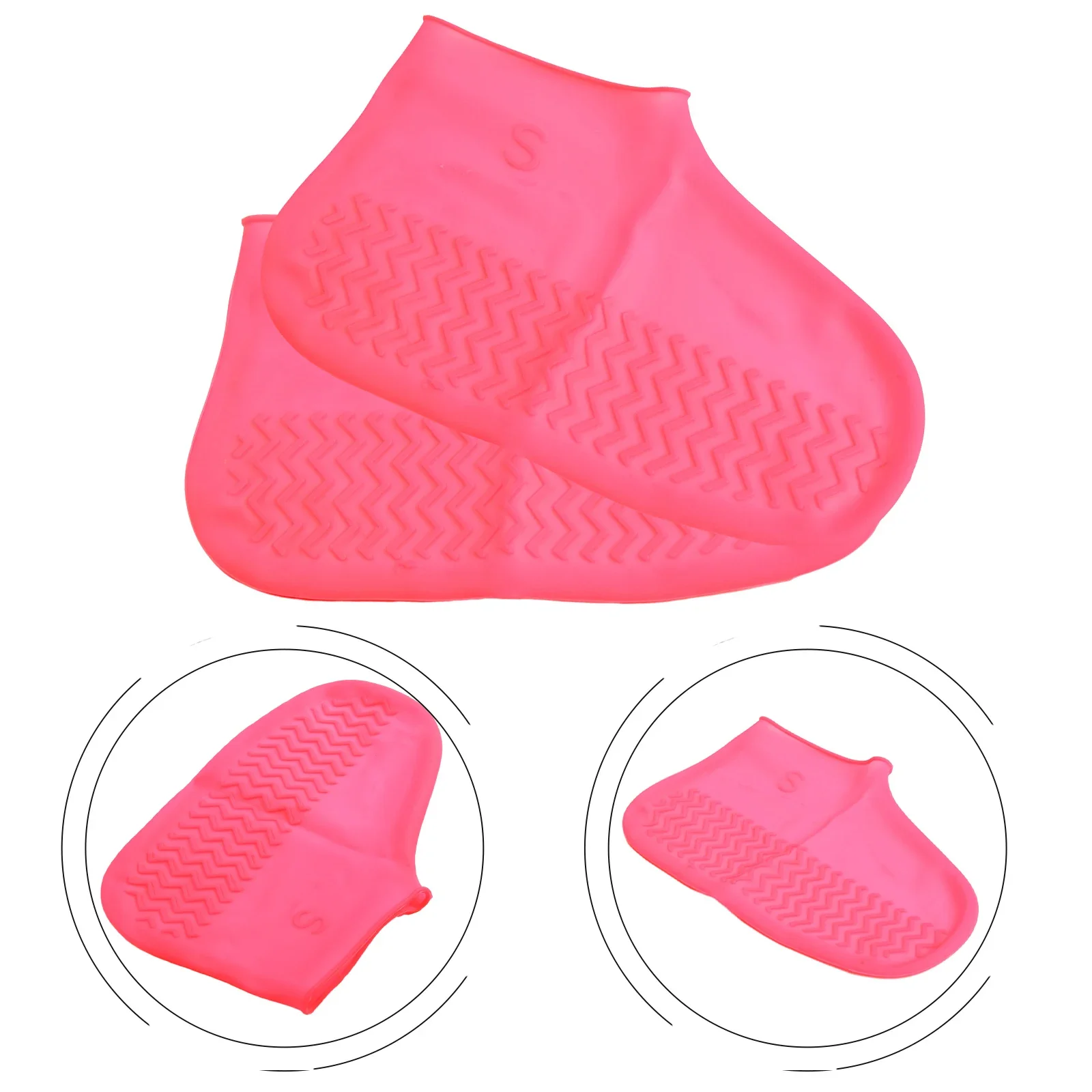 Cubrezapatos antideslizantes para todo tipo de clima, cubrezapatos de silicona para lluvia, nieve, calzado elástico impermeable, protección, accesorios para bicicleta