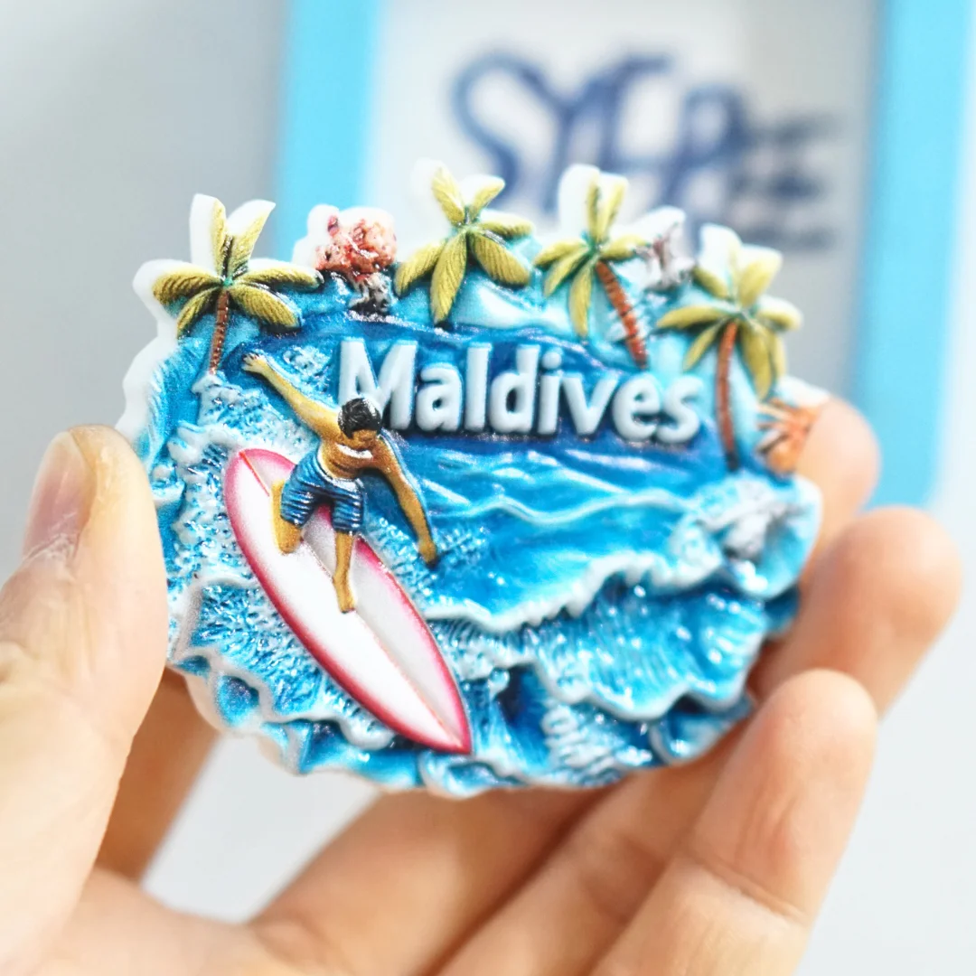 قطعة واحدة، مغناطيس ثلاجة مالديف، مغناطيس ثلاجة المناظر البحرية، مغناطيس ثلاجة المحيط، مغناطيس ثلاجة مشهد جزر المالديف، ثلاجة شجرة جوز الهند #5