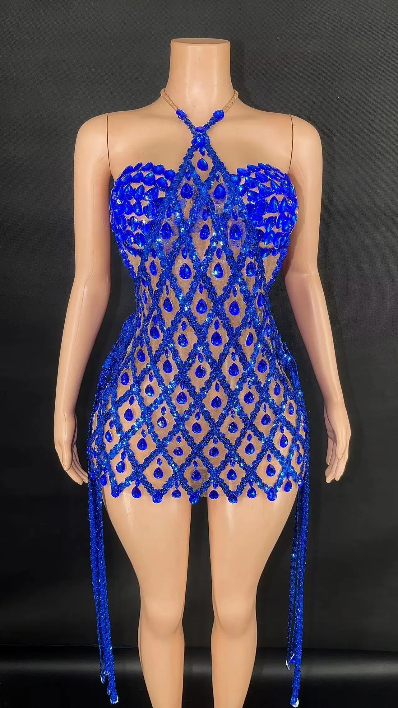 

Сексуальное блестящее разноцветное платье с блестками, без рукавов, из прозрачной сетки, короткое, для женщин, на день рождения, выпускной, танцевальное, больших размеров