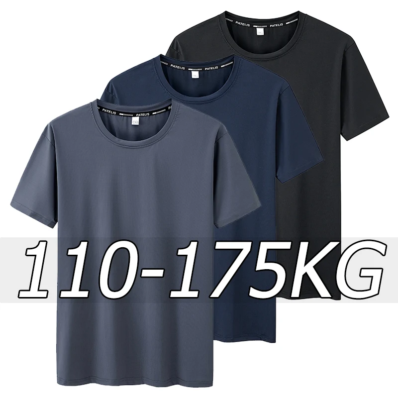 Plus Size 6XL 7XL Quick Dry Sport T Shirt Men Summer Short Sleeves Oversized Tee Sports Running Gym Jogging Workout For Men