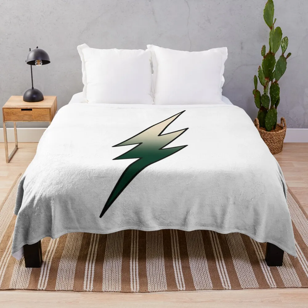 Green Ombre Lightning Bolt Throw Blanket Thermal Nap Soft Big manga Blankets