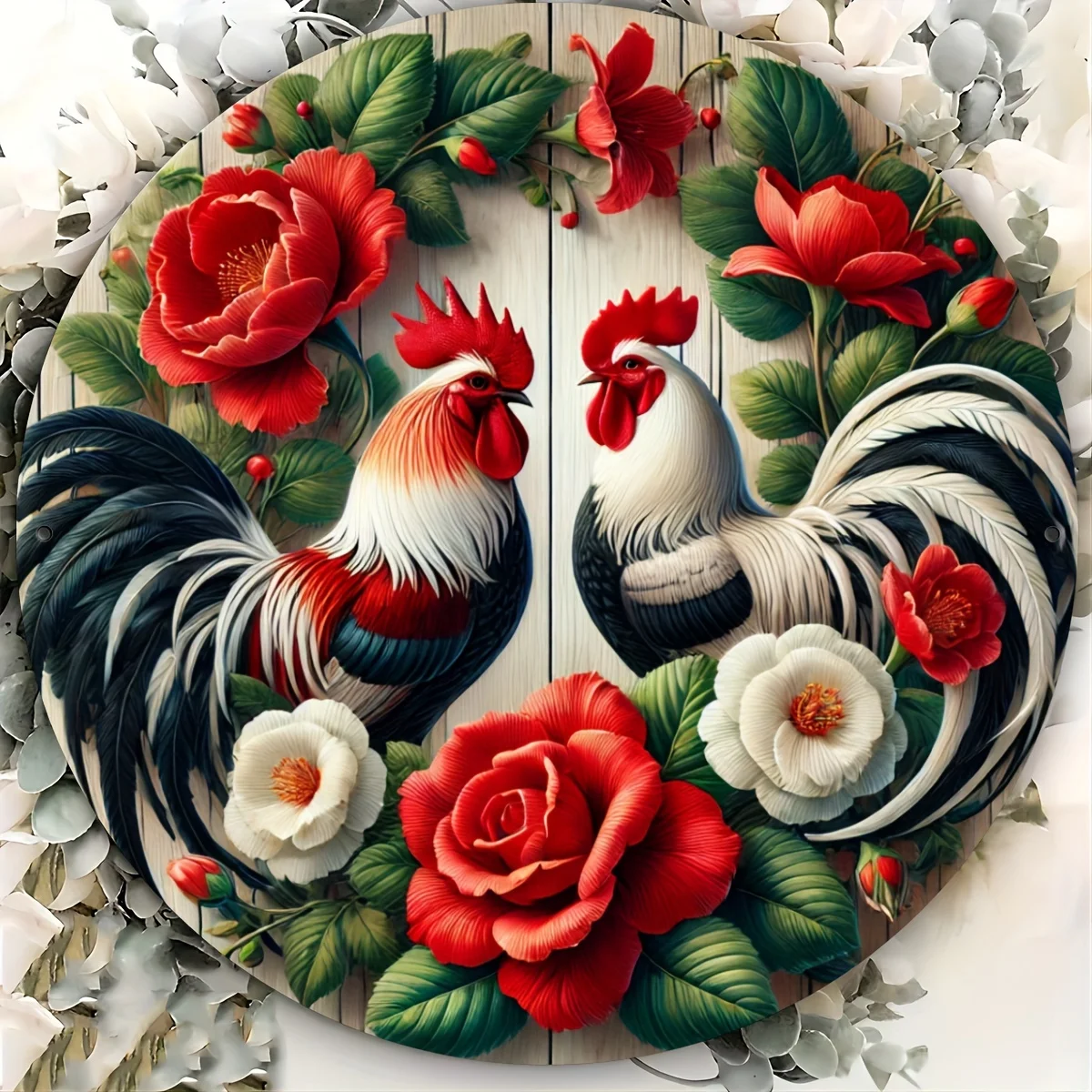 

Vintage Rooster Aluminum Sign - Timeless Farmhouse Wall Décor for Kitchen & Outdoor, Ideal Gift for Home & Room Decor