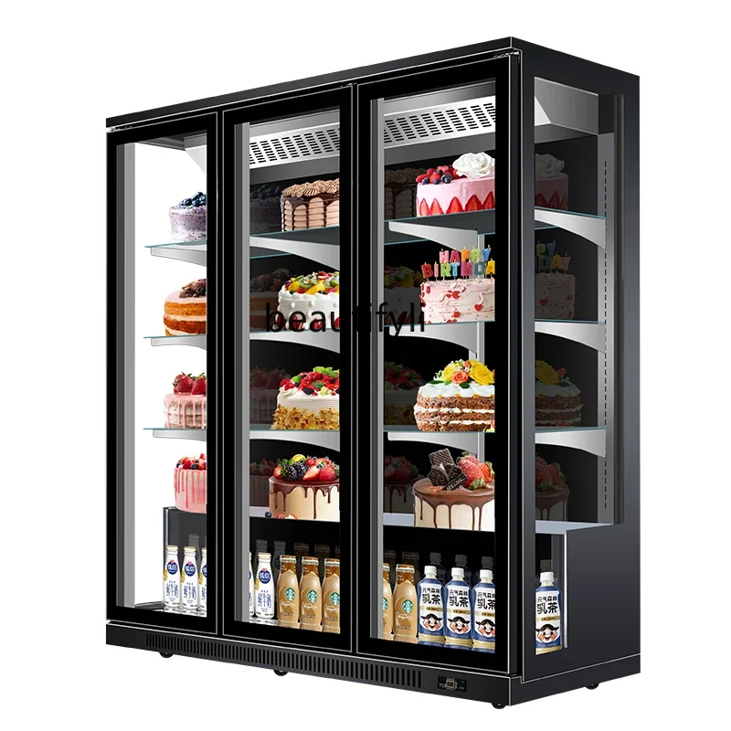 

Vertical cake display cabinet Commercial mousse dessert cabinet West point bread refrigerated fresh-keeping cabinet