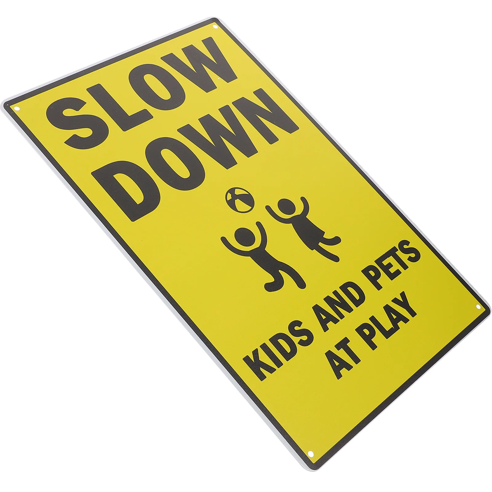 

Safety Signs Street Road Slow down Warning Kids Playing Attention for Iron Sturdy Metal Traffic