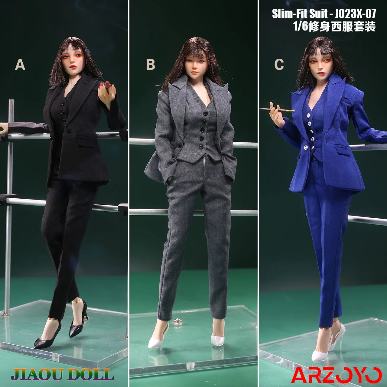 Jiaou Doll Jo23x-07 1/6 Scale Female Office Lady Slim Fitting Suit Set Clothes Model Fit 12