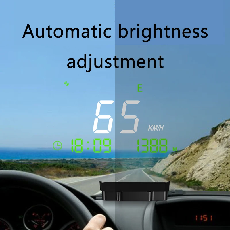 Car Head Up HD Display GPS Speedometer Speed KMH Time Compass Altitude Digital HUD Windshield Projector For All Cars Auto