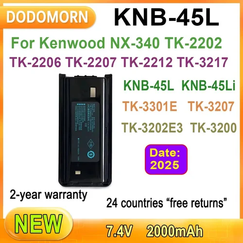 Imagen 1 del producto Batería recargable de KNB-45L Para Kenwood, nueva batería para TK-2200/2206/2207/2212M/2300VP/3200/3202E3/3212L/3302E3/3302UK/3306M3 KNB-45Li/45