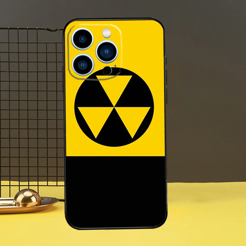 Nuclear Radiation Warning Sign Case For iPhone 16 15 14 13 12 11 Pro Max X XR XS 7 8 Plus 12 13 Mini Bumper Cover