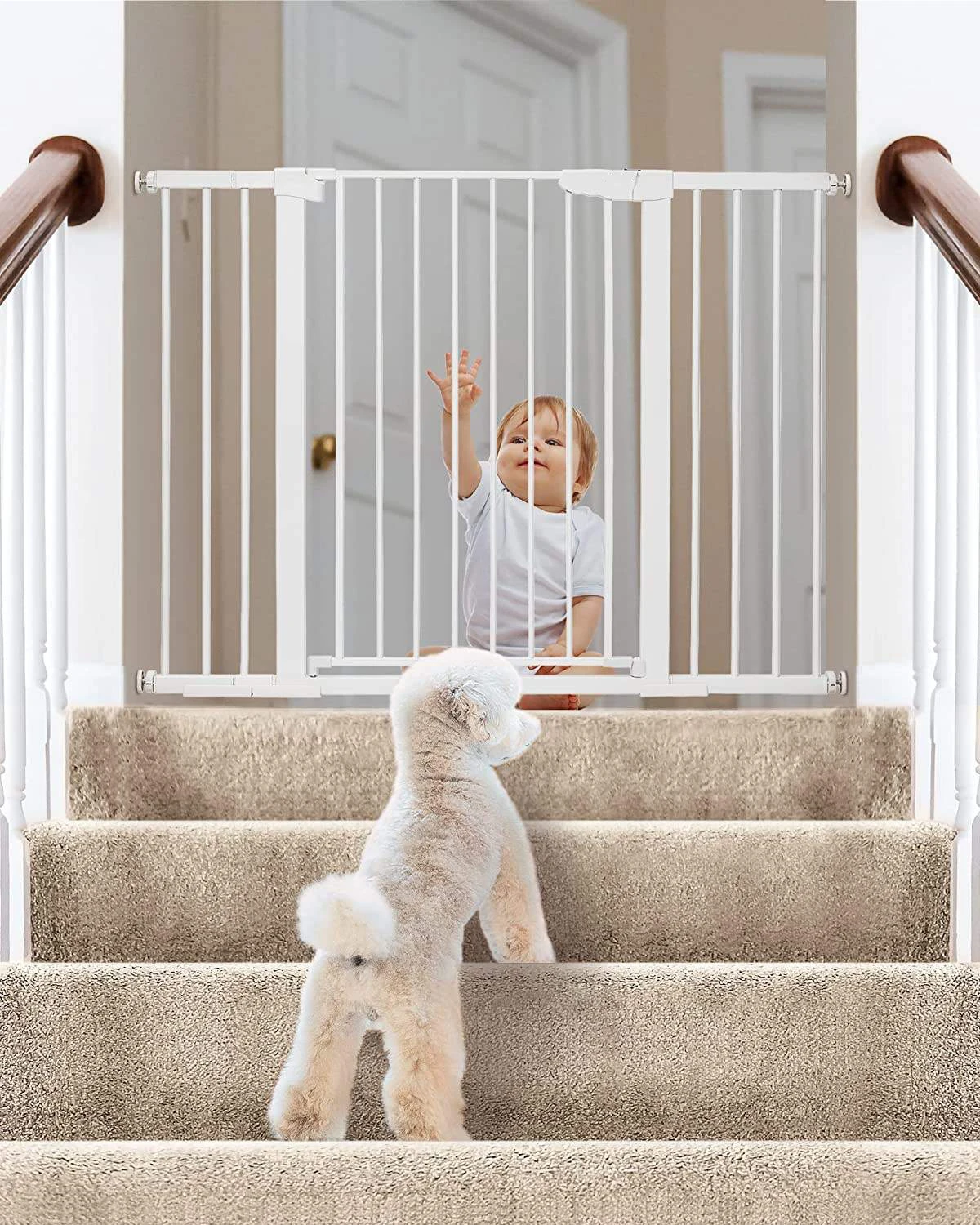 Pet dog safety fence entrance staircase fence baby and child safety fence door staircase protection anti fall safety door