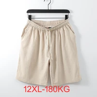 Pantalones cortos de lino y algodón para mujer, shorts de talla grande 5XL, 6XL, 7XL, 8XL, 9XL, 10XL, 12xl, cintura elástica, informales