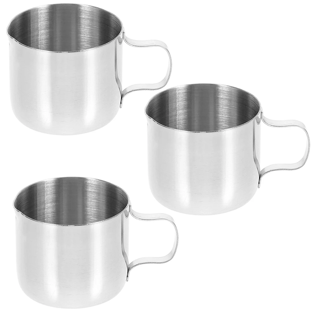 

3 Pcs Steel Milk Frothing Pitcher Cup Lightweight Coffee Accessories Steaming Kitchen Handheld Frothing Cup Bar