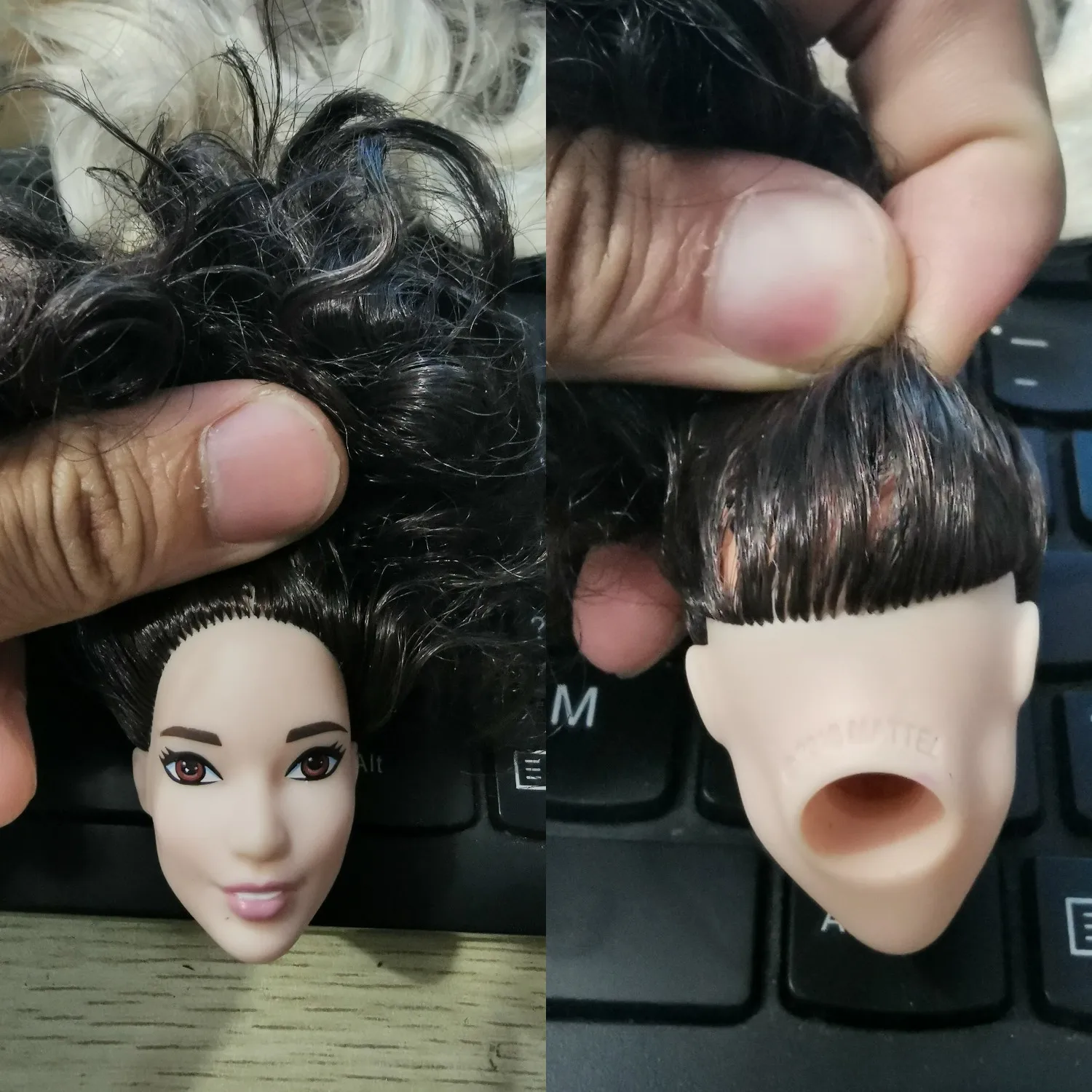 1/6 27cm doll barbi head gift for girl collection toy with hair baby head make up  dongcheng