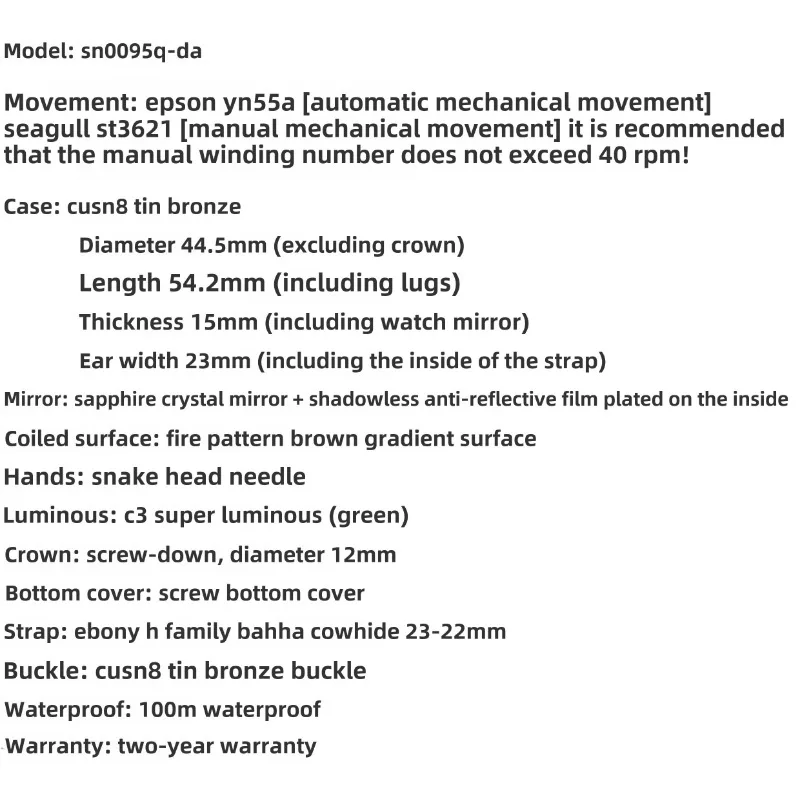 Military Soul Customized Watch Big Pilot Watch Genuine Leather Mechanical  Waterproof SN0095